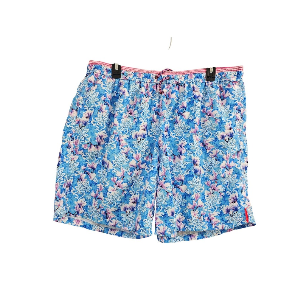 Gerry St Tropez Mens Blue Pink Floral Swim Trunks Board Shorts Size 4XL XL Spain